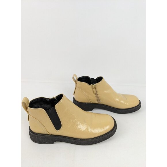 Franco Sarto Jellisa 8M Preowned Cream Beige Ankle Boot Flats Round Toe Women - Picture 4 of 10